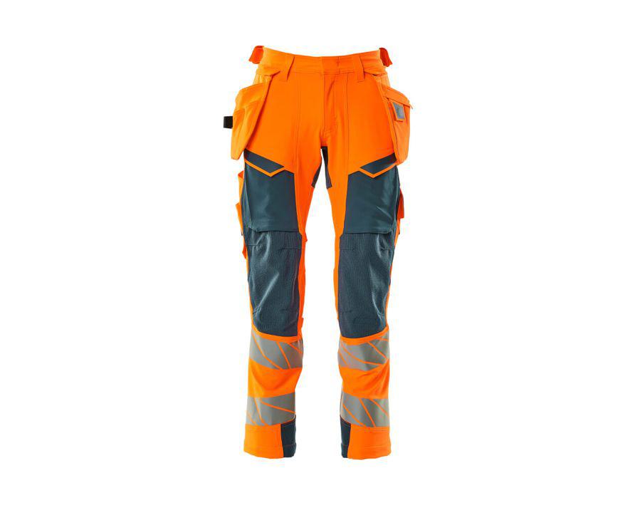 Pantaloni con tasche esterne ACCELERATE SAFE hi-vis arancio/petrolio scuro