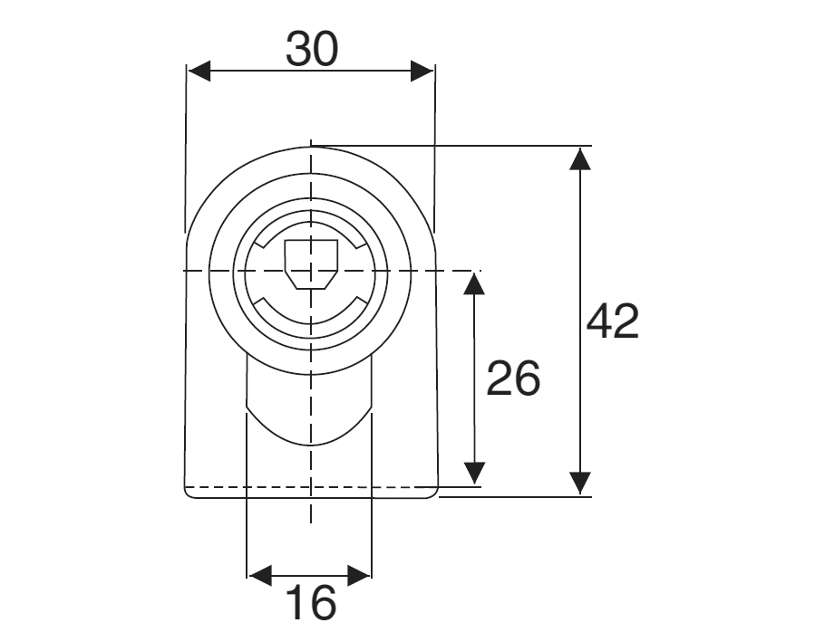 Serratura per anta in vetro