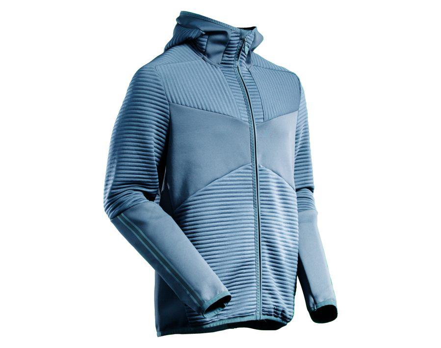 Felpa con cappuccio in pile e chiusura lampo CUSTOMIZED blu grigio