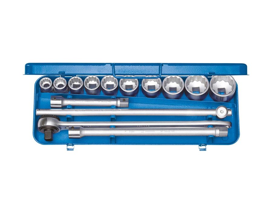 Zwölfkant-Steckschlüssel-Garnitur 3/4", 14-teilig