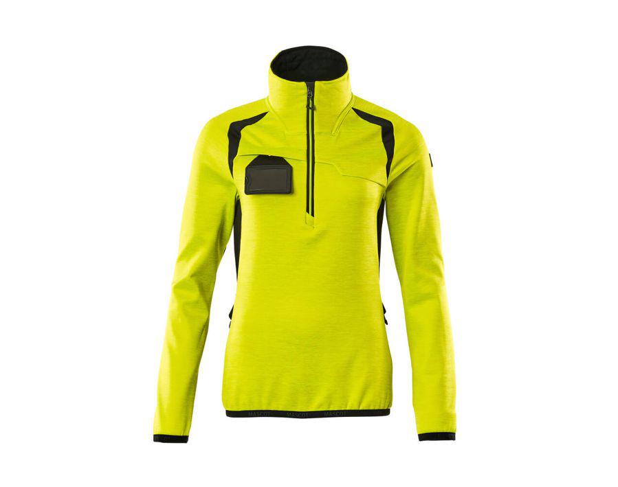 Maglione in pile con mezza cerniera ACCELERATE SAFE hi-vis giallo/nero