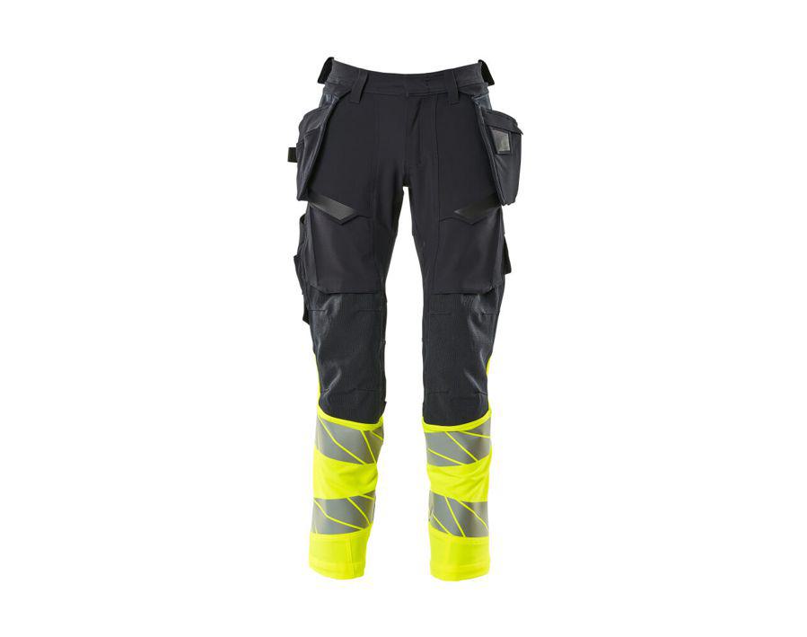 Pantaloni con tasche esterne ACCELERATE SAFE blu navy scuro/hi-vis giallo