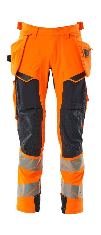 Pantaloni con tasche esterne ACCELERATE SAFE hi-vis arancio/blu navy scuro