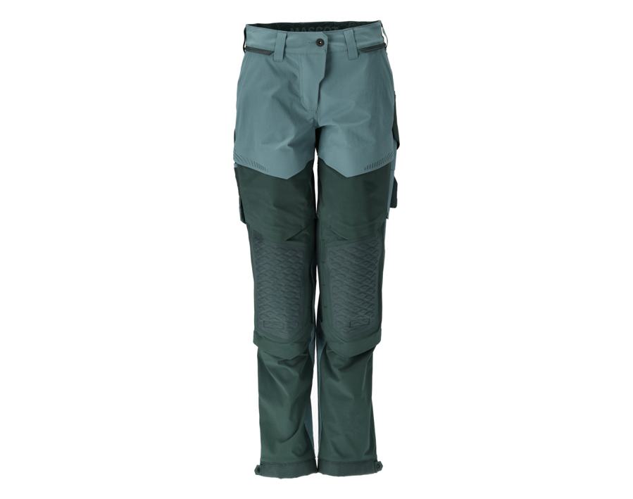 Pantaloni con tasche porta-ginocchiere CUSTOMIZED verde foresta chiaro/verde foresta