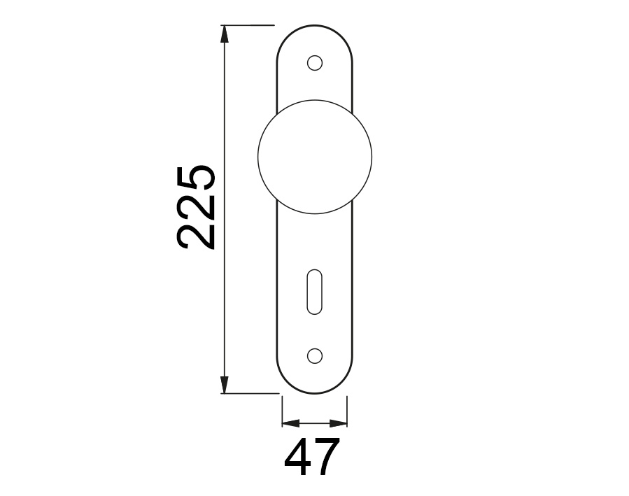 Pomolo fisso su placca serie PILA+DORELLA 