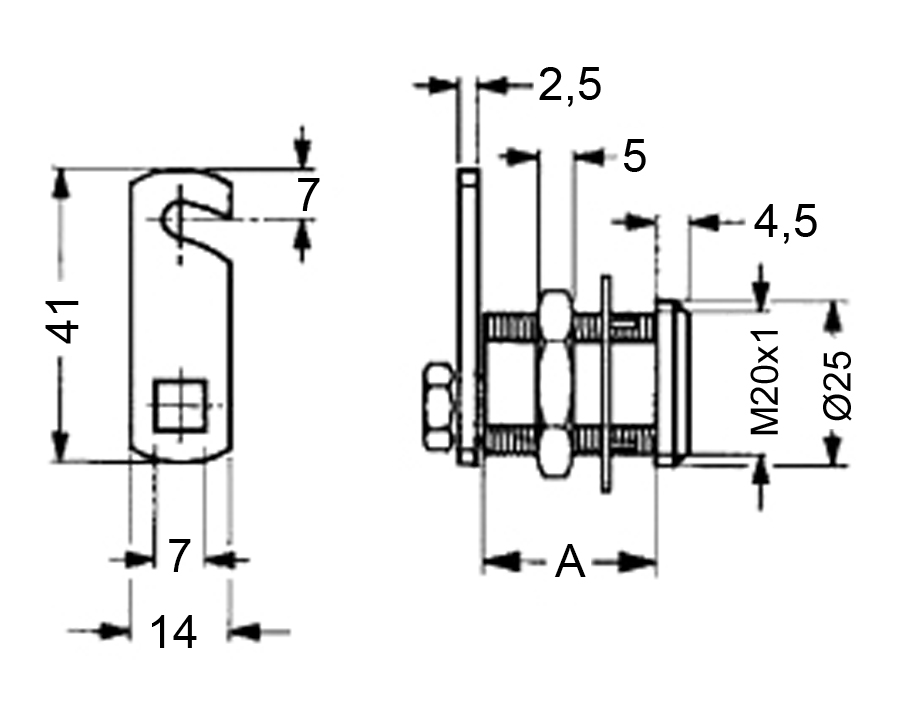 Serratura a leva per serrande