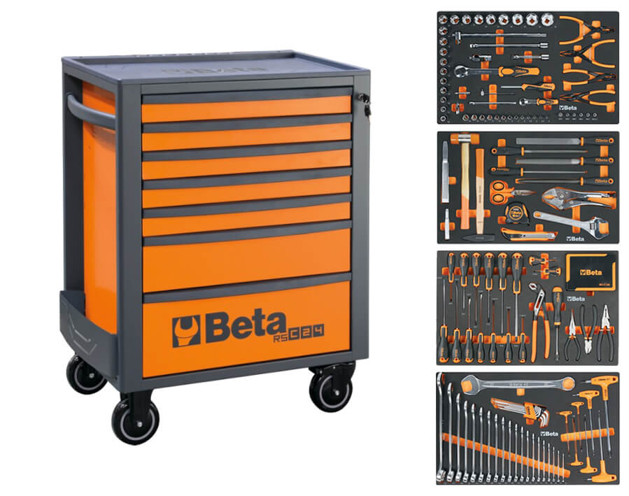 Cassettiera  RSC24/7 con 7 cassetti con assortimento di 224 utensili