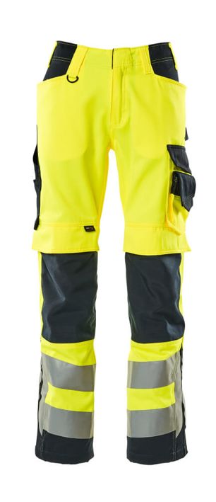Pantaloni con tasche porta-ginocchiere SAFE SUPREME hi-vis giallo/blu navy scuro