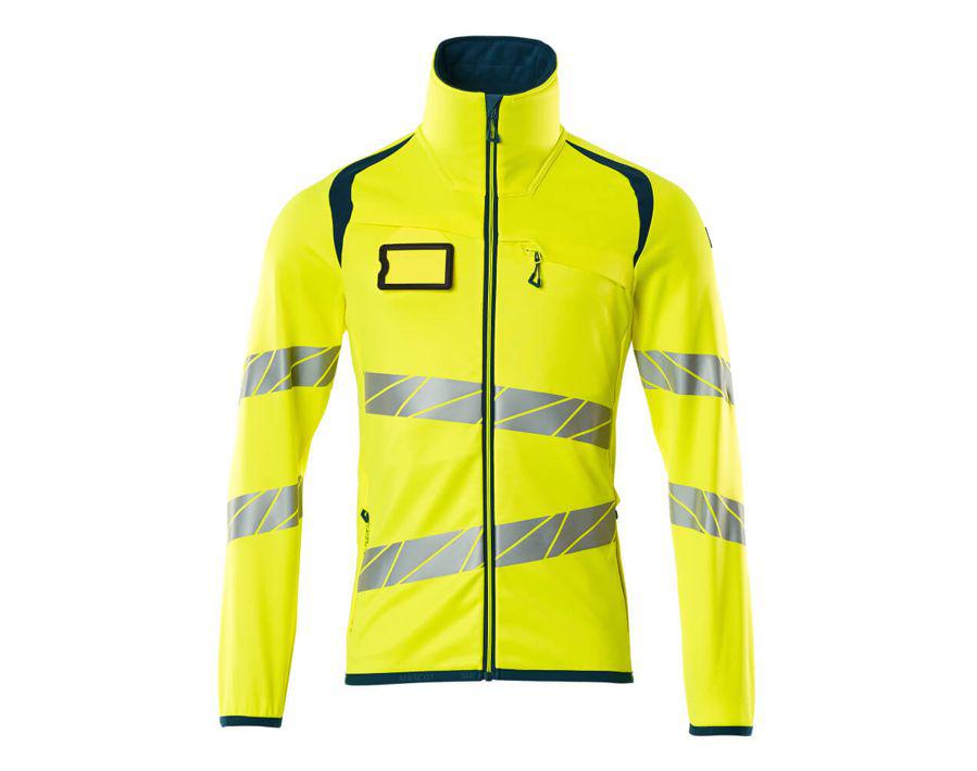 Maglione in pile con chiusura lampo ACCELERATE SAFE hi-vis giallo/petrolio scuro