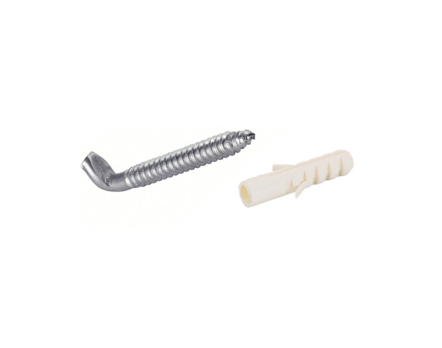 Gancio di sospensione ø 6 × 60 mm e tassello per muratura ø 8 x 40 mm