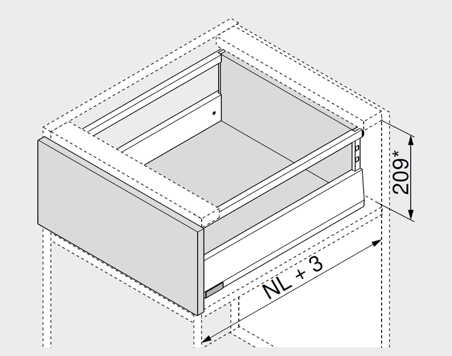 MERIVOBOX con ringhierina grigio orione opaco - altezza E