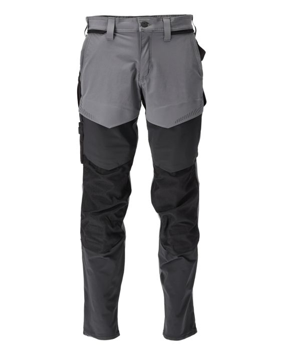 Pantaloni con tasche porta-ginocchiere CUSTOMIZED grigio pietra/nero