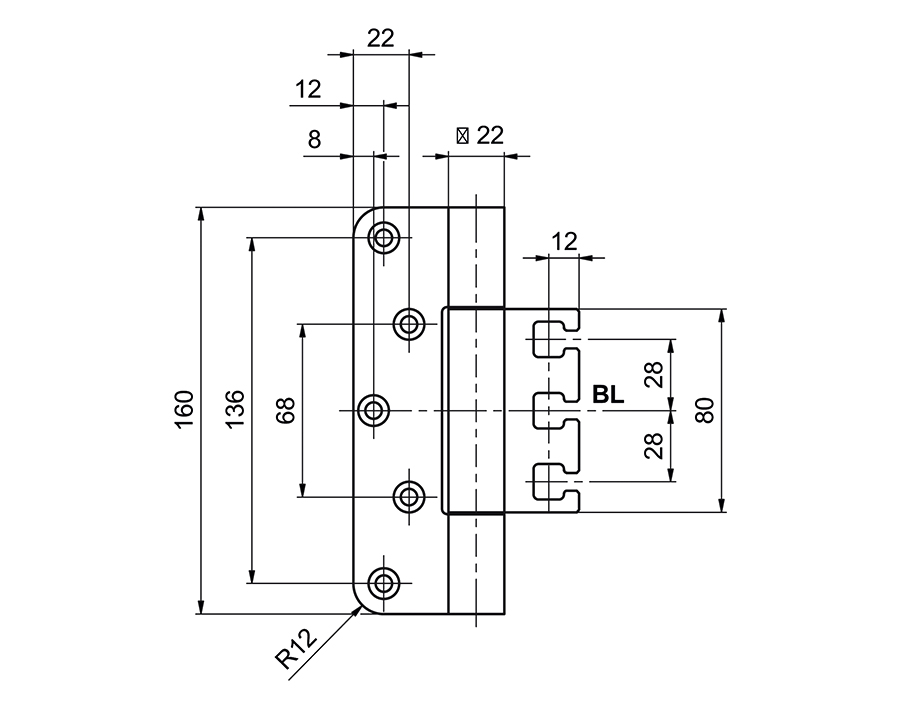 Cerniera tipo pesante STX 16047 SLvz STS 