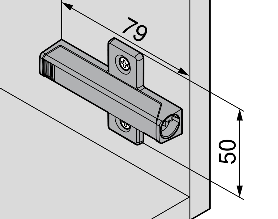 Piastrina di supporto a croce per TIP-ON  versione lunga