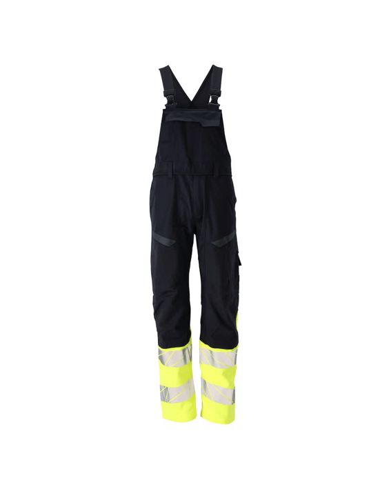 Salopette con tasche porta-ginocchiere ACCELERATE MULTISAFE blu navy scuro/hi-vis giallo