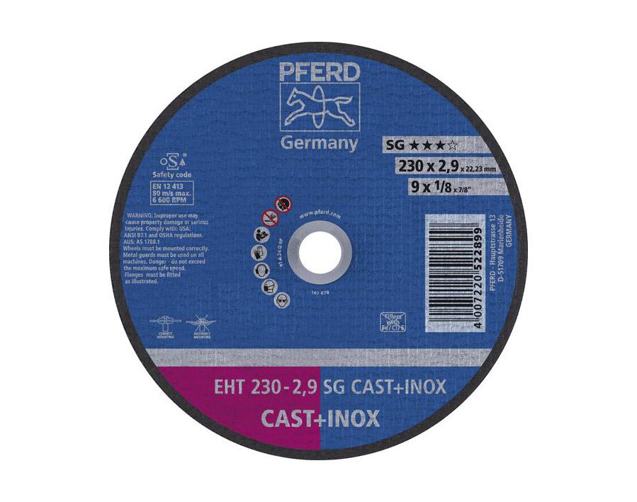 Trennscheibe SG CAST + INOX für die Edelstahl-Gussbearbeitung