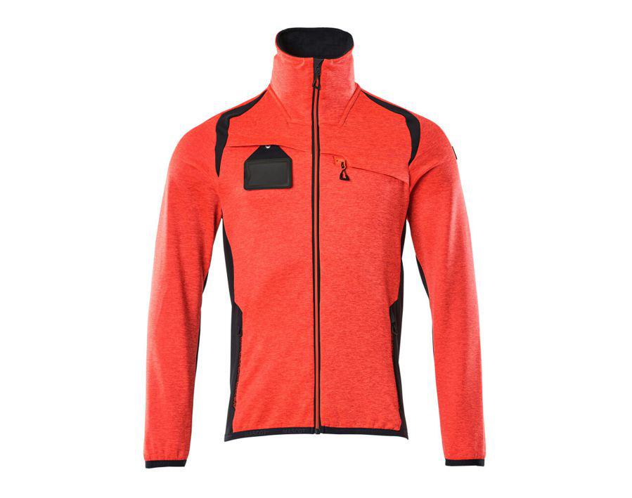 Maglione in pile con chiusura lampo ACCELERATE SAFE hi-vis rosso/blu navy scuro