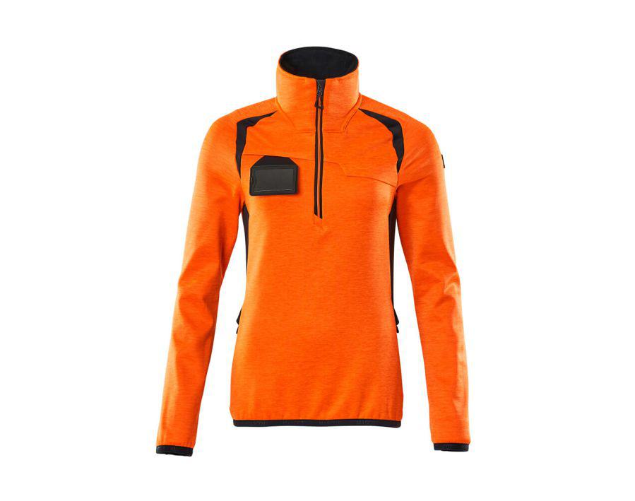 Maglione in pile con mezza cerniera ACCELERATE SAFE hi-vis arancio/blu navy scuro