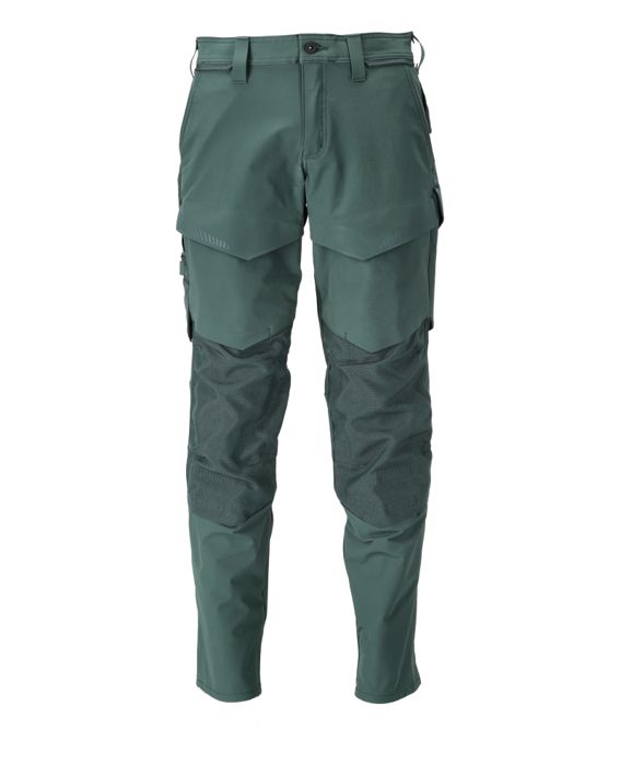 Pantaloni con tasche porta-ginocchiere CUSTOMIZED verde foresta