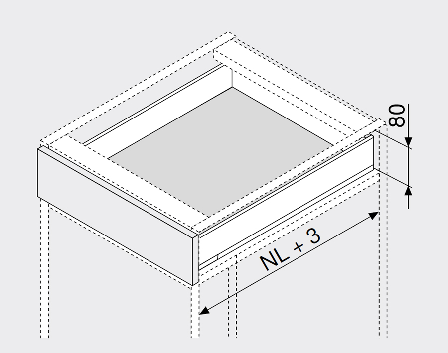 Legrabox - altezza N - bianco seta opaco 