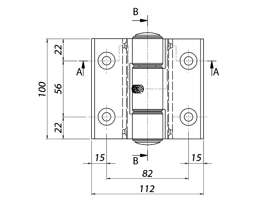 Cerniera doppia con battute A380P 