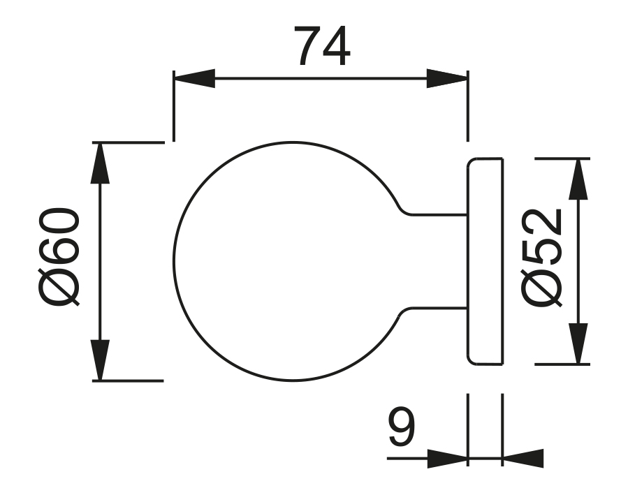 Pomolo fisso su rosetta M83/42K 