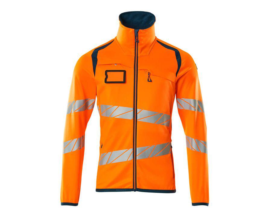 Maglione in pile con chiusura lampo ACCELERATE SAFE hi-vis arancio/petrolio scuro
