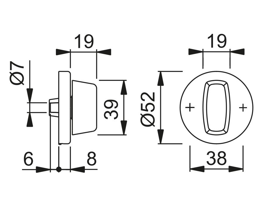 Coppia bocchette coprivite per porte WC E42KVS SK/OL 