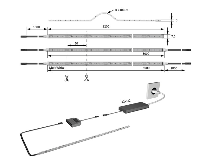 Striscia LED Versa Plus 80 
