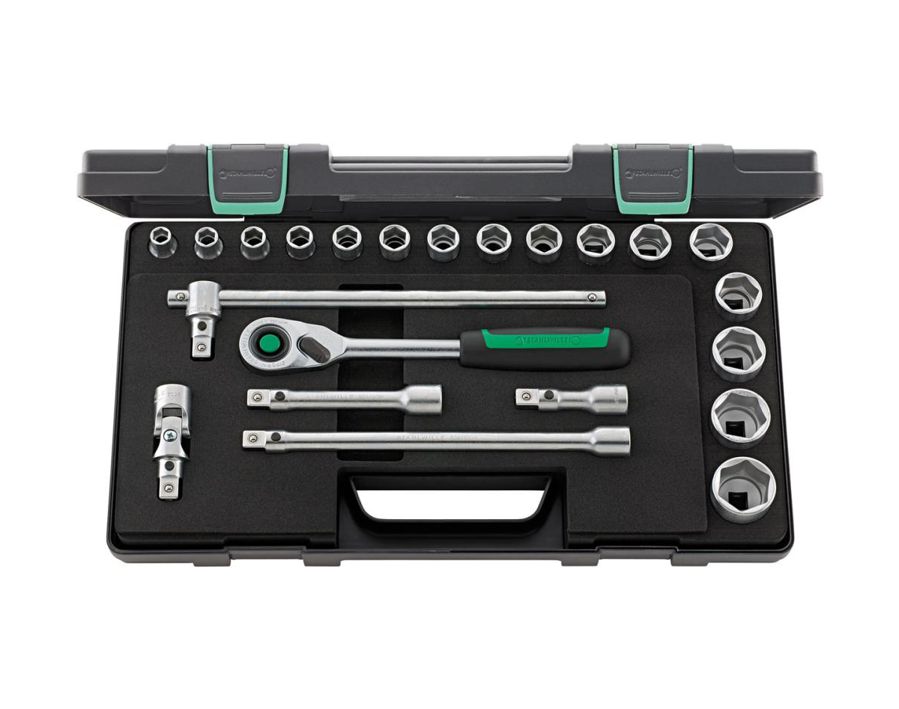 Sechskant-Steckschlüssel-Garnitur 1/2", 22-teilig