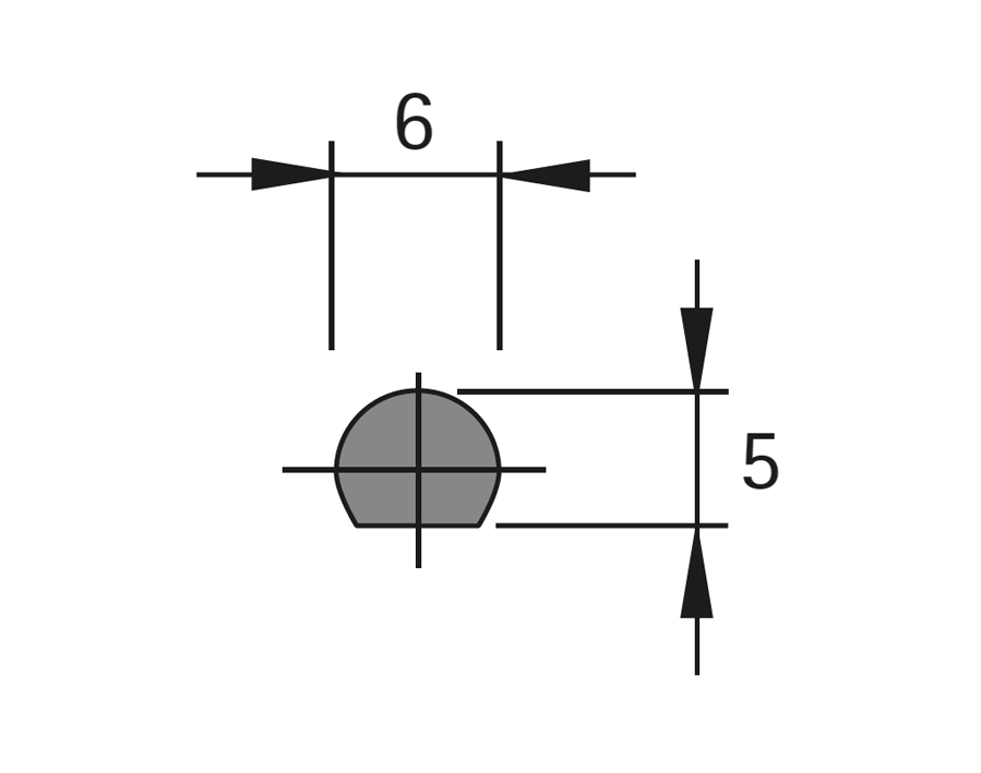 Asta rotante 6/5 per serrature ad aste rotanti