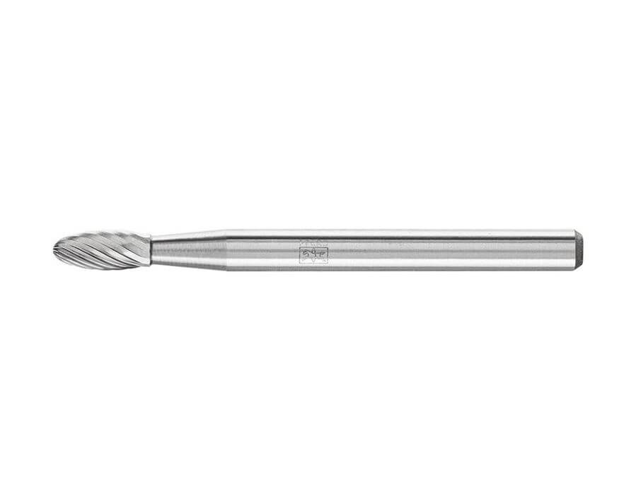 Hartmetall-Kleinfrässtift (Rotorfräser) DIN 8033 – Schaft-Ø 3 mm, Flammenform B, Zahnung 5