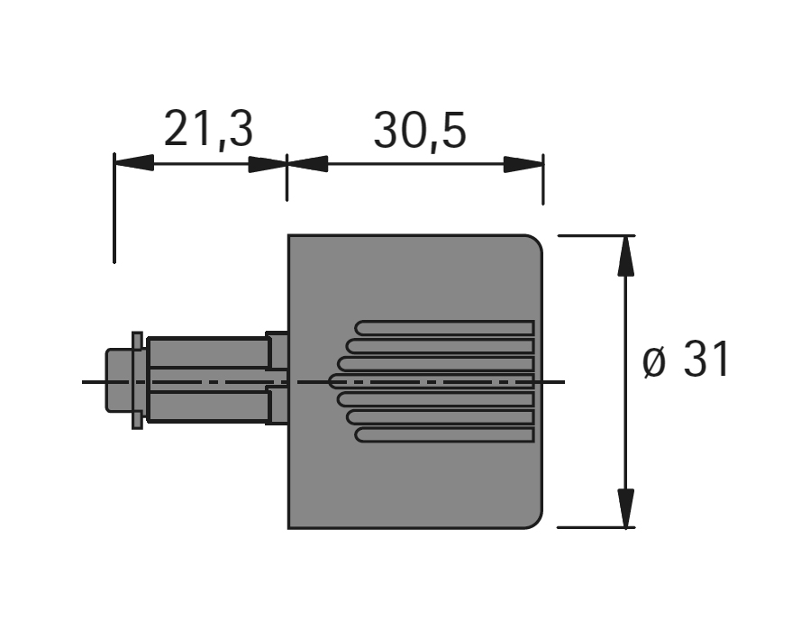 Pomolo girevole con cilindro tipo 451 N per serrature a cilindro Prestige 2000  