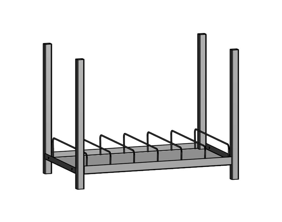 Modulo per bombolette con un ripiano a 6 scomparti