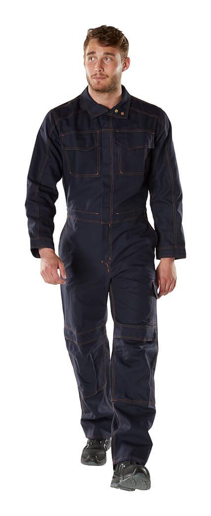 Tuta da lavoro con tasche porta-ginocchiere MULTISAFE blu navy scuro