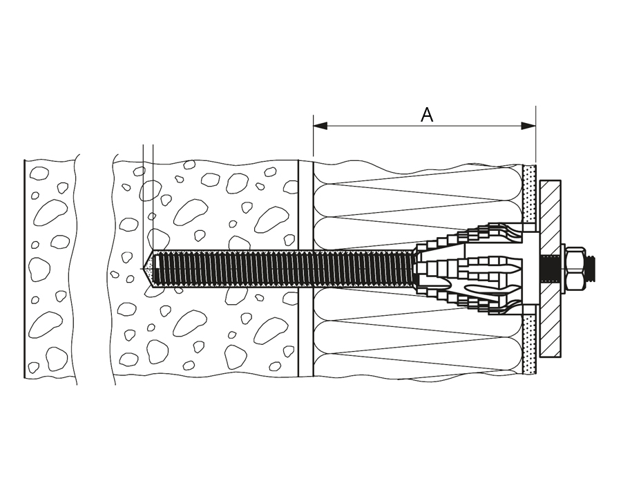 Kit sistema di fissaggio termicamente isolato per carichi distanziati Thermax
