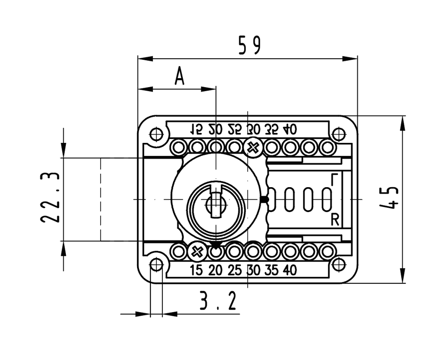 Serratura da avvitare con chiusura uguale 