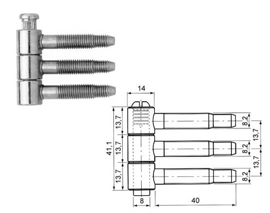 Cerniera a 3 corpi 40H-14-000