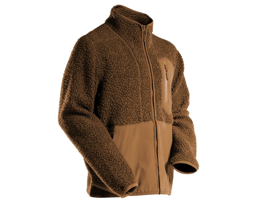 Giacca in pile con chiusura lampo CUSTOMIZED nocciola