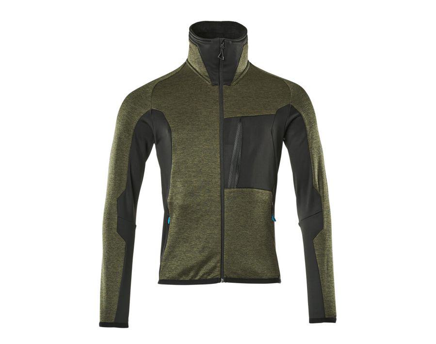 Maglione in pile con chiusura lampo ADVANCED verde muschio/nero