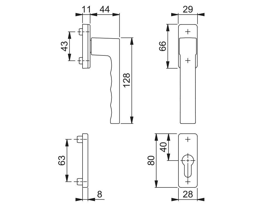 Coppia martelline DK per porte balcone serie Toulon 0737KH/51N/U34/0737/51NS/51PNS