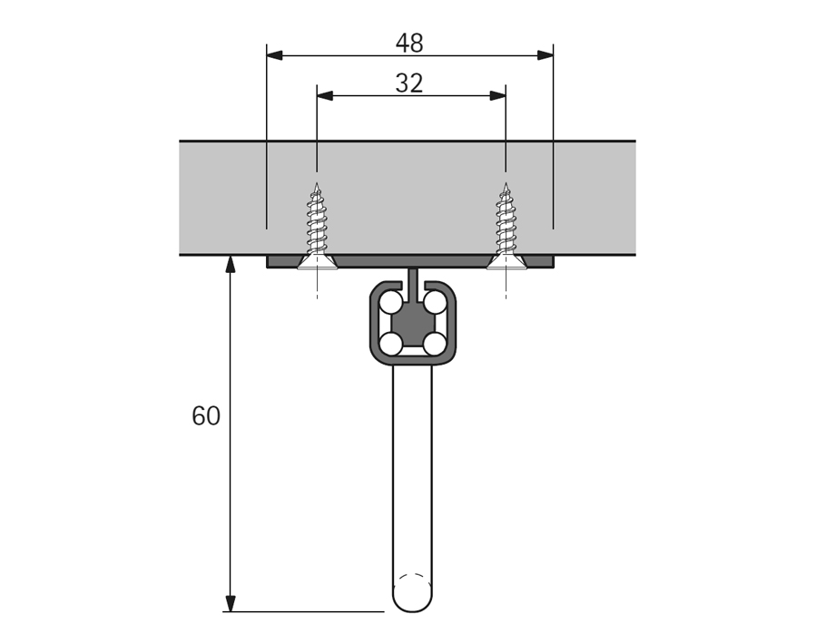 Guida Quadro portabiti estraibile