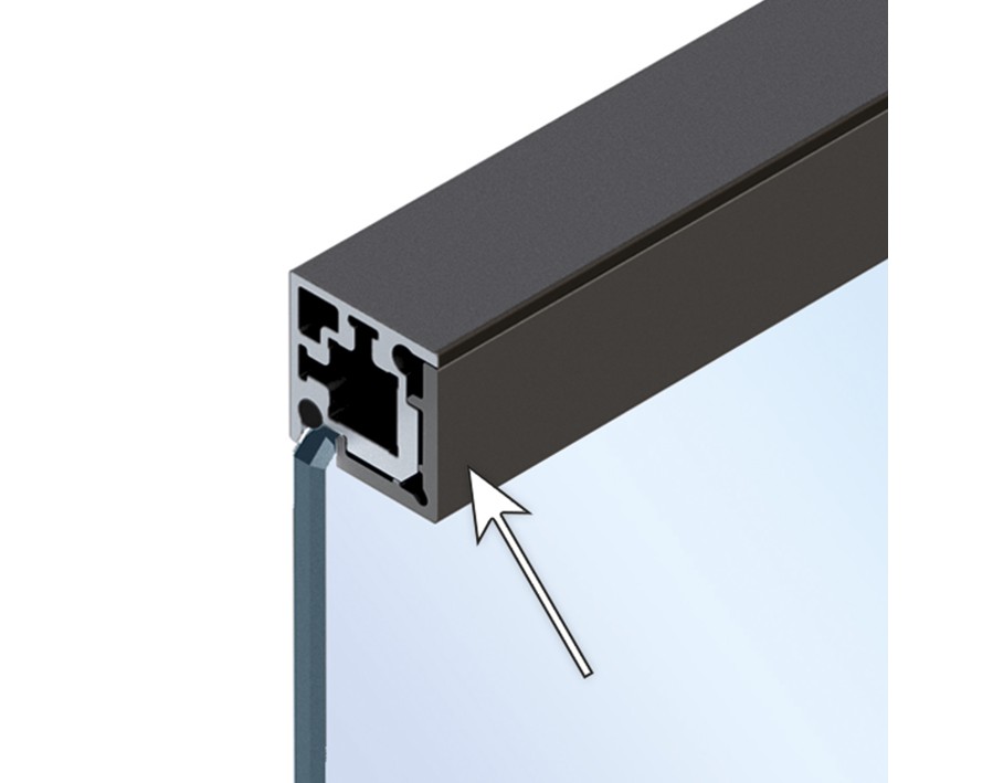 Cadro Profilo per angolo a scatto su 1 lato effetto acciaio inox