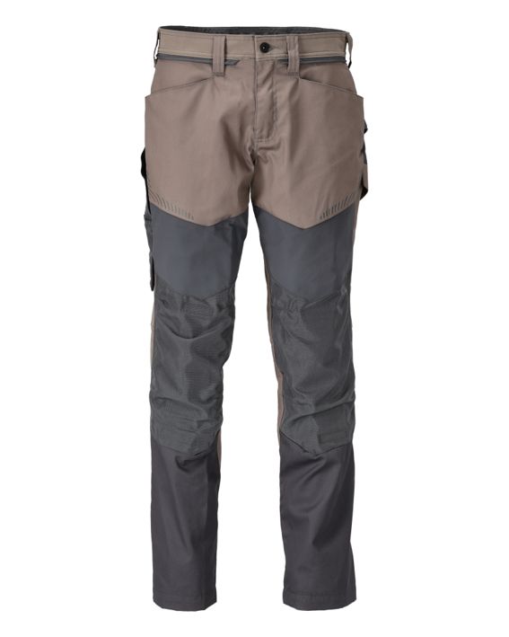 Pantaloni con tasche porta-ginocchiere CUSTOMIZED sabbia scuro/grigio pietra