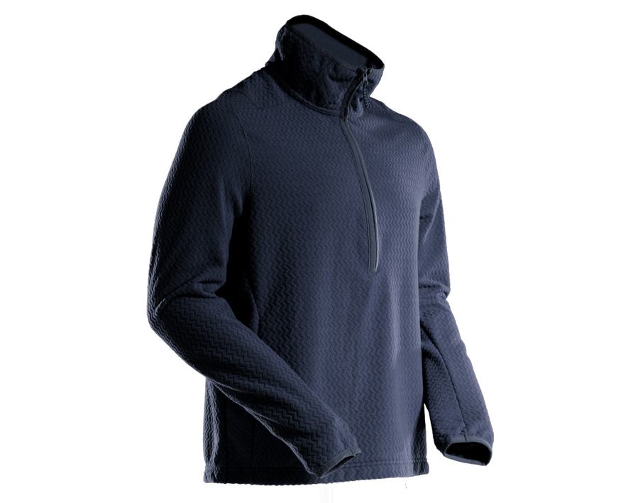 Maglione in micropile con mezza cerniera CUSTOMIZED blu navy scuro
