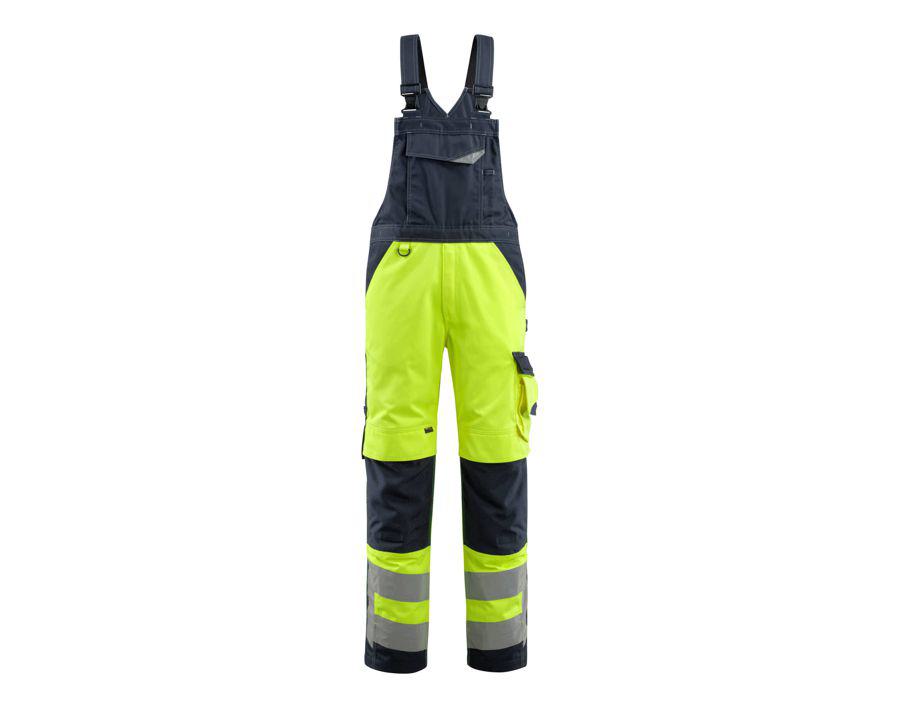 Salopette con tasche porta-ginocchiere SAFE SUPREME hi-vis giallo/blu navy scuro
