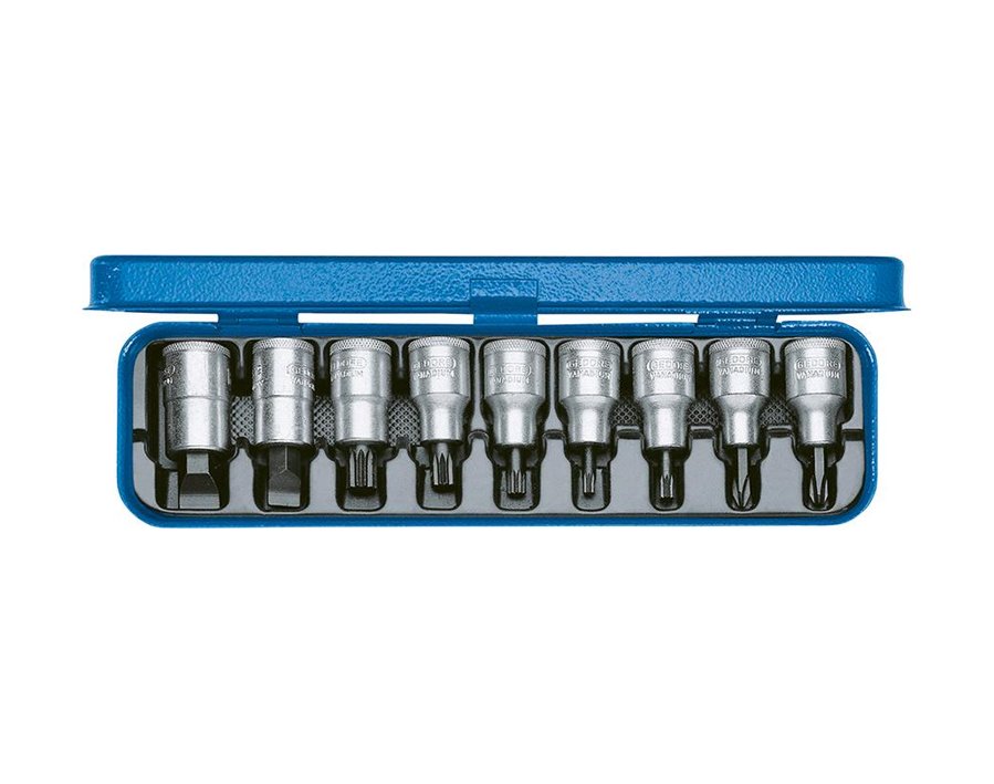 Schraubendreher-Einsatz-Garnitur 1/2" für Schlitz-, Kreuzschlitz und Innenvielzahnschrauben