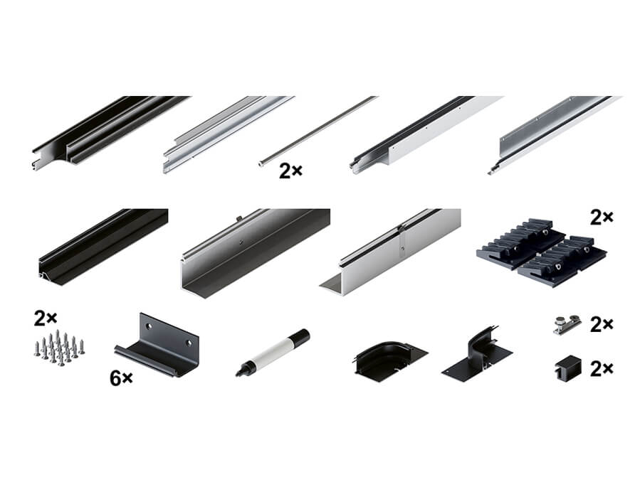 Set di binari a 4 ante Hawa Folding Concepta III 20/25