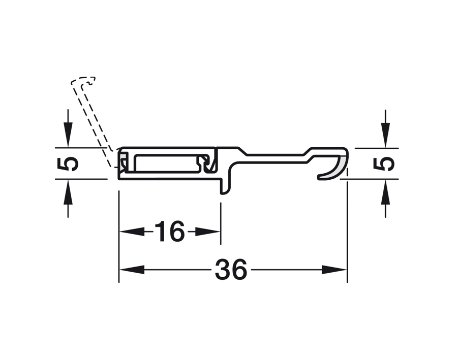 Profilo di battuta per avvitamento nascosto 