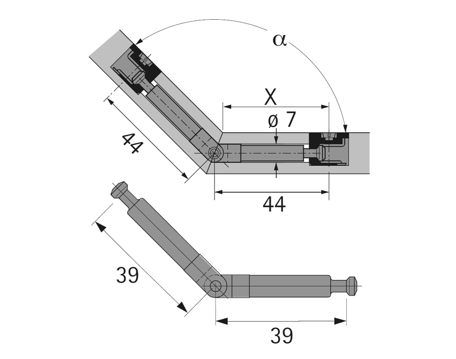 Perno snodato DU 860 per Rastex 12/15